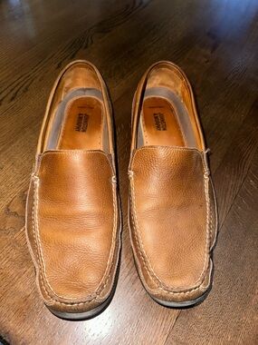 Johnston & Murphy Men’s Brown Leather Slip-On Loafers sheepskin size 11